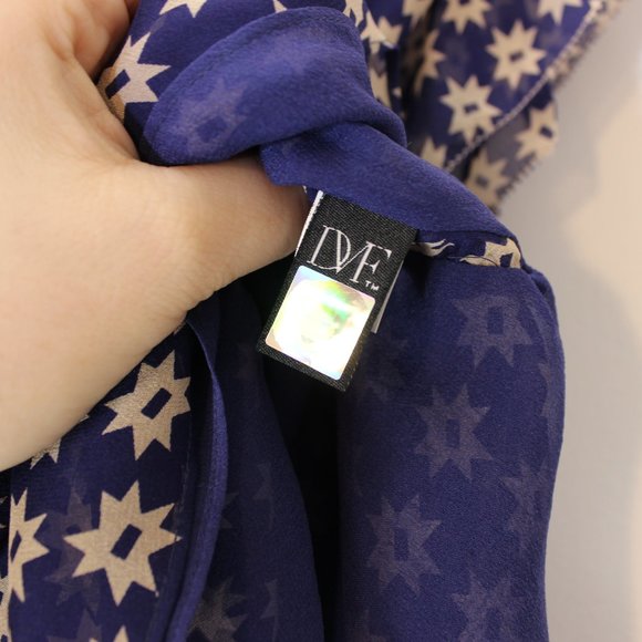 DVF 100% Silk Top Blouse Tassels Western Tank - Picture 4 of 13